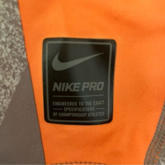 Kid’s Nike Pro Dri-Fit Fitted Athletic T-Shirt Orange & Gray (Large) - Picture 3 of 9